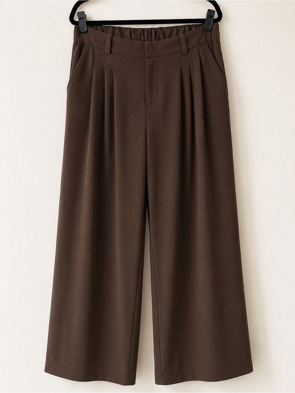 NWT Halara High Waisted Wide Leg Pleated Work Pants Brown XL Regular - Picture 3 of 10